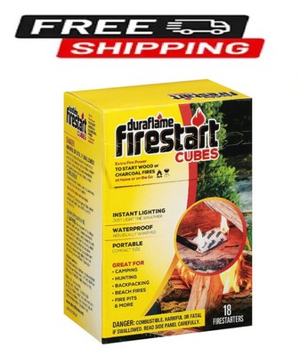 Duraflame Firestart Cubes 18-Pack, Fire Starters For Wood Or Charcoal NEW