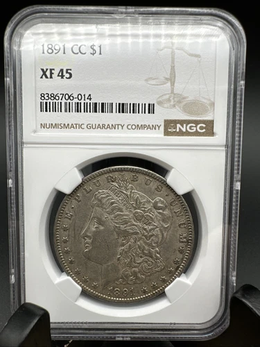 1891-CC $1 Morgan Silver One Dollar NGC Certified XF 45 XF45 1891CC