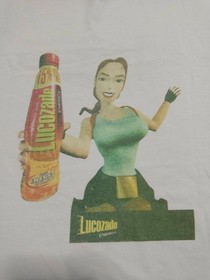 Vintage Tomb Raider 1990s Video Game Promo Lucozade Energy Drink Rare Shirt XL