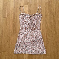 Floral Reformation Mini Dress with Tie Front