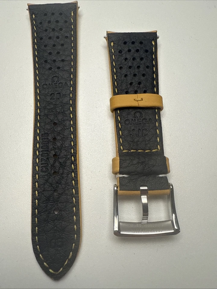 Correa de reloj Omega original, amarilla con hebilla Omega Foto 4 de 4