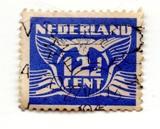 Netherlands 1925, numeral stamps, blue, 12 1/2 cents