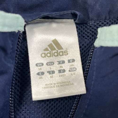 Adidas Track Jacket Donna L Blu Teal 3 Righe Zip Up Elasticizzato Calcio Corsa - Foto 5 di 15