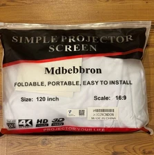 Brand New Mdbebbron Simple Projector Screen 120inch, scale 16:9