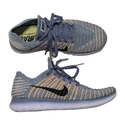 NIKE Shoes FREE RN FLYKNIT Women Size Blue OCEAN FOG Running