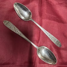 SCARCE IRISH GEORGIAN STERLING SILVER TEASPOONS - John Shiels - Dublin C1775 24g