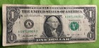 9-7-1992 birthday or anniversary note. $1 bill. cut off center? Circulated. — photo 2