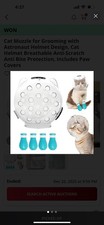 Cat Space Hood Bite Scratch Prevention Transparent Muzzle Grooming W/ Paw Cover