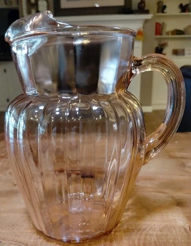 Vintage Anchor Hocking Pink Pitcher, 80 oz with Ice Lip No Chips Or Cracks