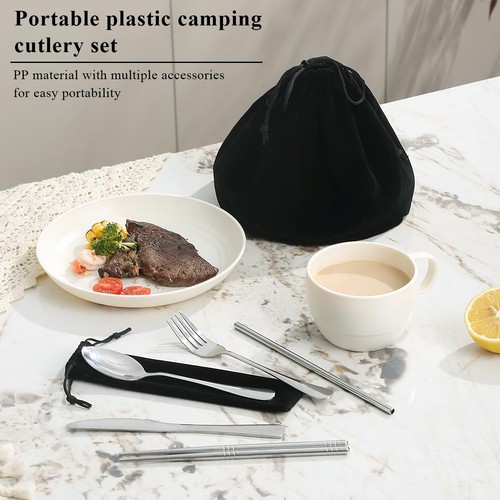 Camping Essentials Set, Camping Plates and Bowls Set, Coffee Mug, Travel Cutl... - Bild 3 von 7