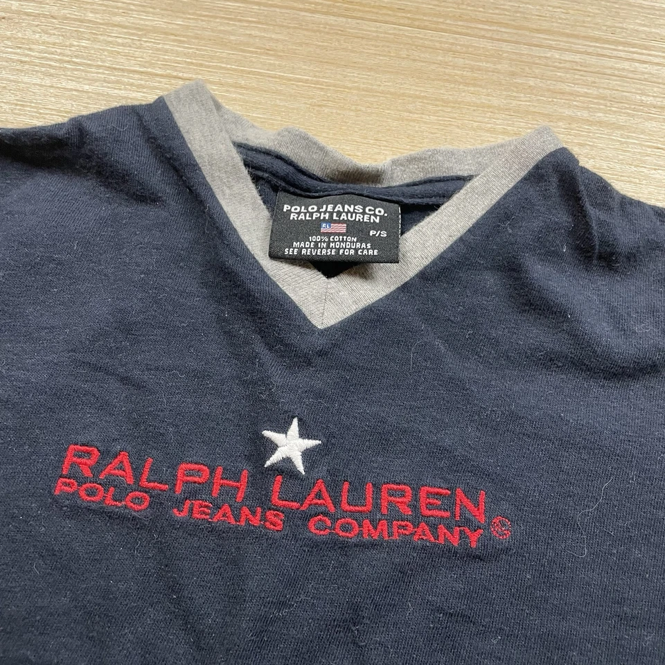 Polo Jeans Ralph Lauren Vintage 90s Y2K Babydoll Top T Shirt S Spell Out Star - Image 2 of 4