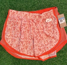 Nike Women's Orange White Dri-Fit Running Activewear Size M Shorts DM7741-610