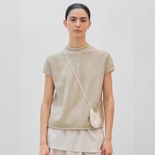 THE ROW Short-sleeved Women's Summer New Knitted Sweater Top T-shirt