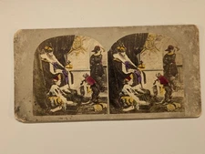Color Tinted Stereoview Photo Puss in Boots No. 3 Puss Takes the Rabbit to King