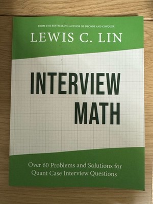 Interview Math 60 Problems Solutions By Lewis C Lin Used Paperback Book