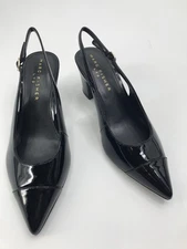 Marc Fisher Blakeley Slingback Pump Heel Black Patent Leather Size 7 NEW