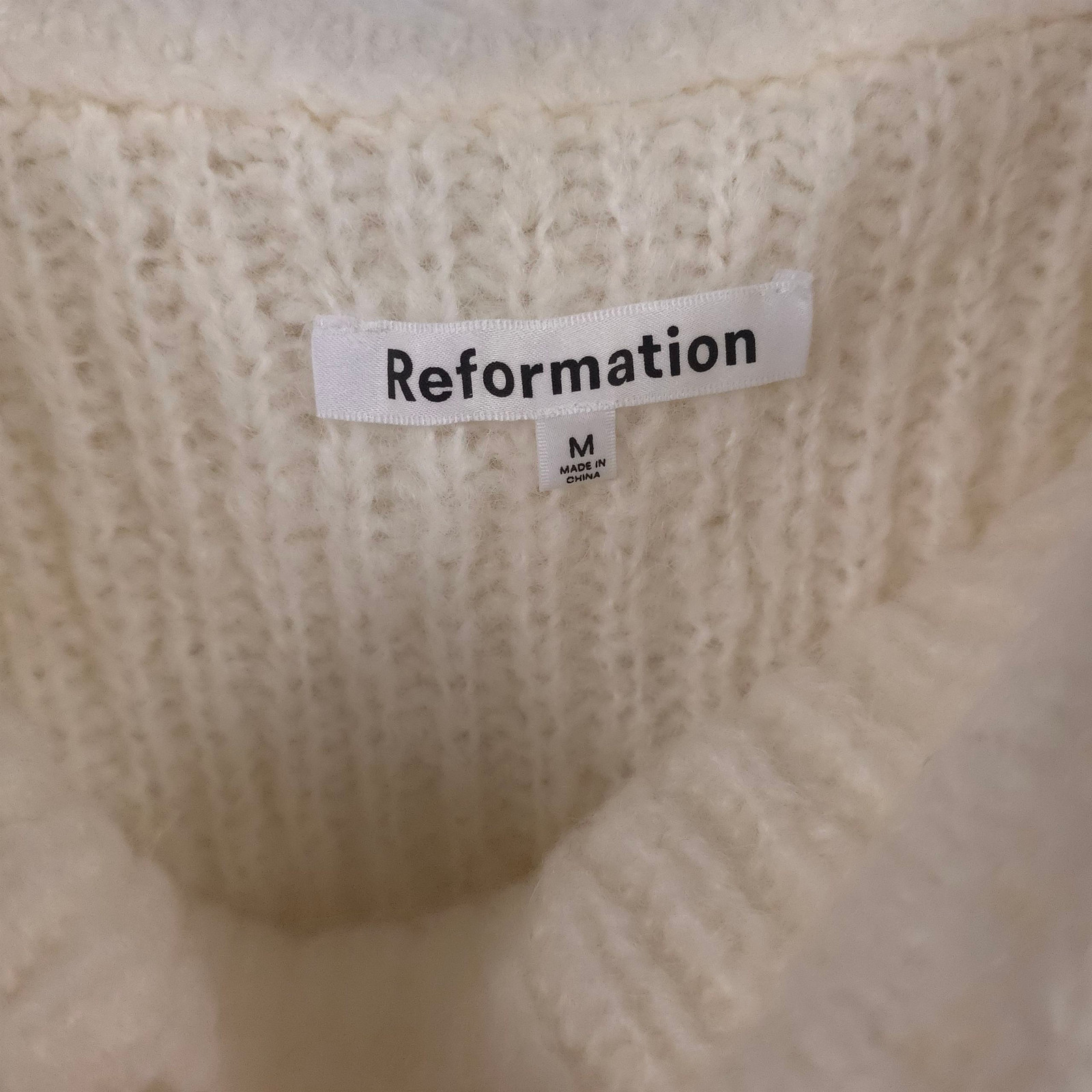 Reformation Jayne Sweater Dress Foldover Womens Med Baby Alpaca Wool Knit RARE image 2