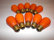 Lot of 10, Vintage, 50's, SYLVANIA, orange, replacement, lamp/light bulbs. 10W