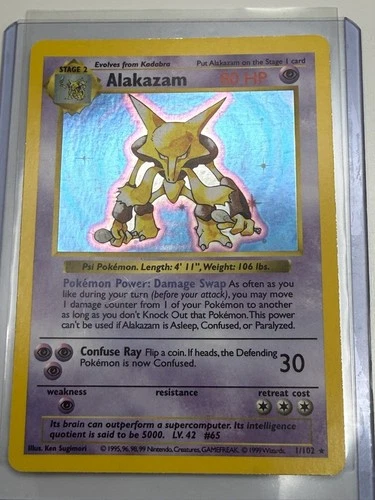 Pokémon  - Alakazam - 1/102 - Holo Unlimited Base Set Unlimited LP shadowless