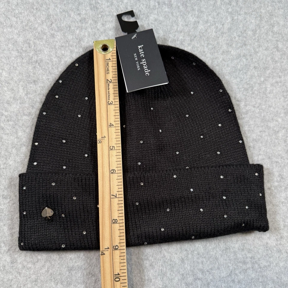 Kate Spade Disco Ball Beanie KS1004039C Rhinestone Black NWT - Image 4 of 4