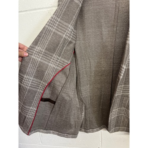 Manteau de sport coton neuf 895 $ Eleventy taille us 40 eu 50 marron à carreaux imprimé - Photo 4 sur 8