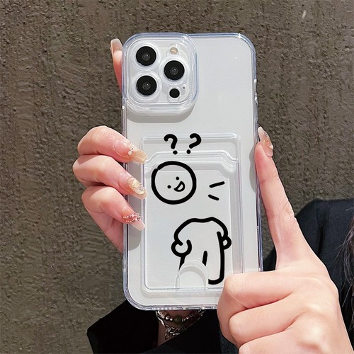 For iPhone Samsung Honor Clear Card Wallet Case Hot Cute Interesting Funny Cover - Picture 16 of 17
