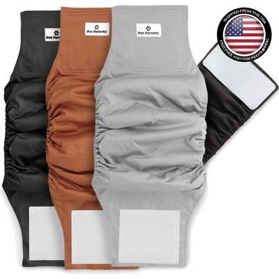 Washable X-Small Belly Bands for Dogs - 3 Pack + Extendrs for Perfect Fit