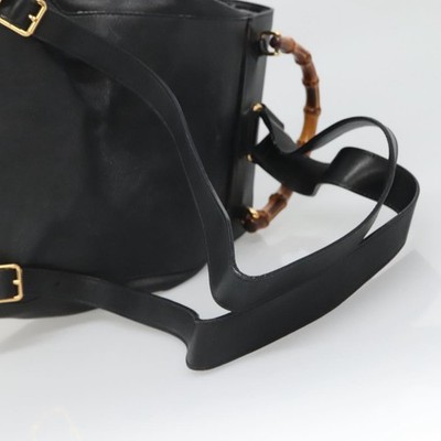 GUCCI Bamboo Backpack Leather Black Gold 003 2058 0016 Auth 136184 GUCCI Bamboo Backpack Leather Black Gold 003 2058 0016 Auth  main image 4