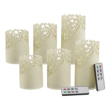 LED Candles with Remote Control   Set of 6 Realistic Flameless Pillar Lights ...