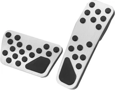 X AUTOHAUX 1 Set Anti Slip Aluminum Alloy Brake and Gas Silver Tone 