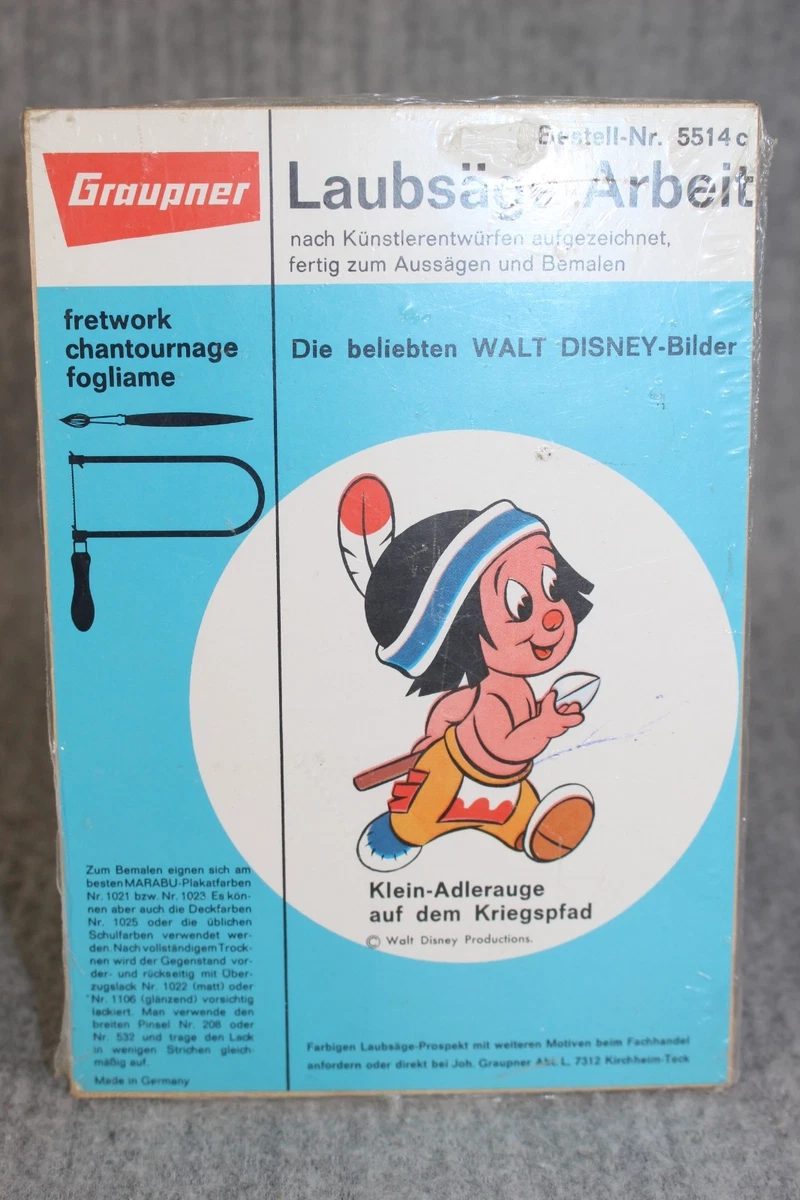 GRAUPNER Walt Disney Little Hiawatha 5514c Sierra Trabajo Madera Nueva De Colección Años 70 Difícil de Encontrar