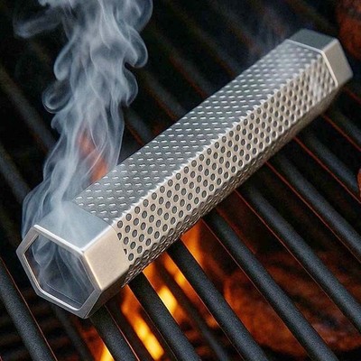 12in BBQ Smoker Tube for Wood Pellets   Stainless Steel Grill Smoke Box for Meat