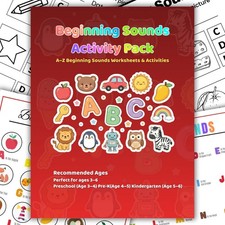 Beginning Sounds & Alphabet Worksheets Bundle | Printable