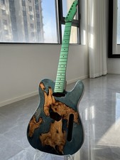 Unique mahogany electric guitar body surface with epoxy resin luster neck A set