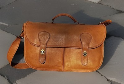 Vtg Coach Musette Carrier 9800  XL  Bag Briefcase British Tan Excellent USA