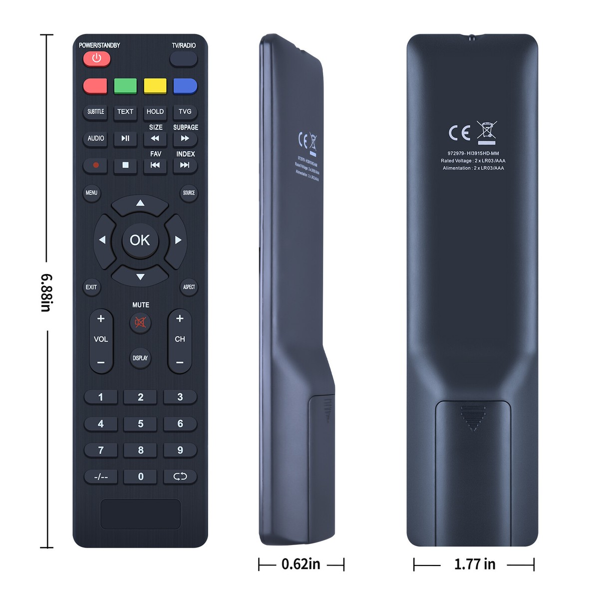 New 972979-HI3915HD-MM Remote Control For HIGHONE TV