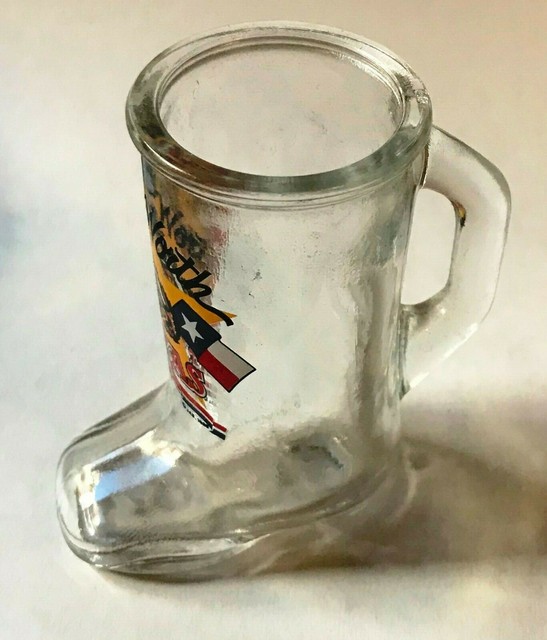 FORT WORTH Cowboy BootShaped Shot Glass w/ Handle Texas Travel