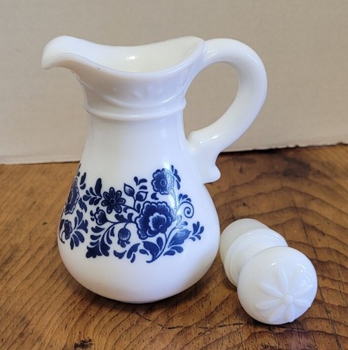 AVON Blue & White Cruet Jug & Stopper 6" Blue Onion Style - Picture 4 of 6