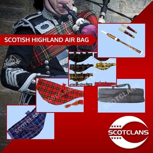 Cubierta de bolsa de aire Scottish Highland y cable de terciopelo negro tartán 30"" x 12 - Imagen 3 de 3