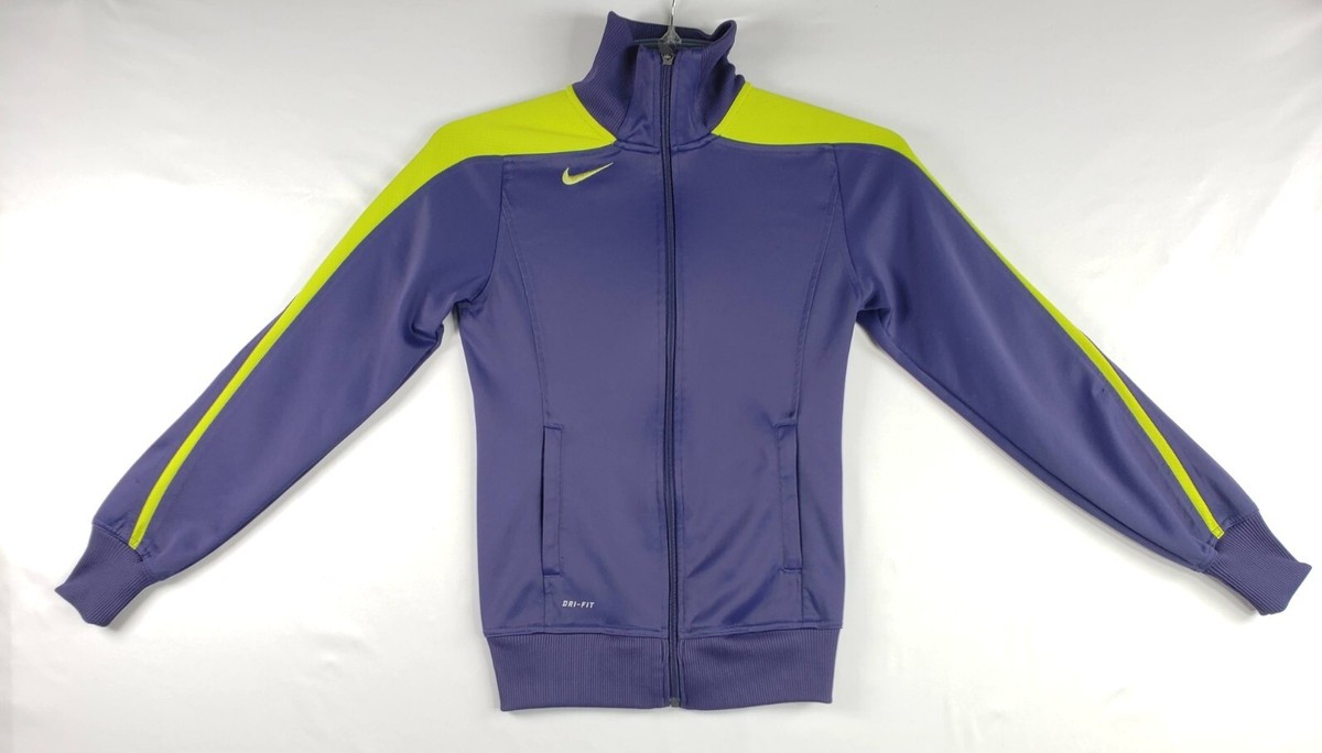 Nike Dri-Fit Women's Size XS Purple Green Full Zip Athletic Athleisure  Jacket