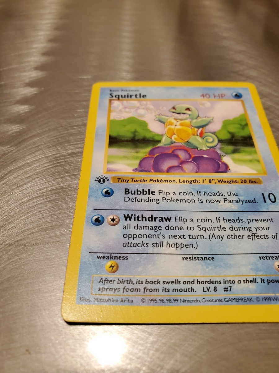 1999 Pokemon 1st Edition Shadowless Base Set - Squirtle 63/102 | eBay