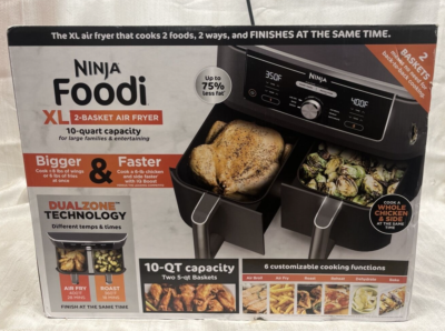 Ninja - Foodi 6-in-1 10-qt. XL 2-Basket Air Fryer with