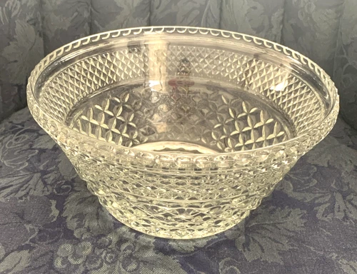 Vintage Anchor Hocking Wexford Glass Large Serving Salad Fruit/Bowl 9.5”