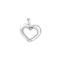 AnhäNger Aus 925/- Sterling Silber Rhodiniert Glanz Herz 1 Zirkonia Weiß V