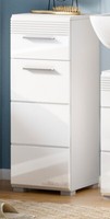 Badezimmer Badschrank Kommode Unterschrank Weiß Hochglanz Schubkasten TüR Leon