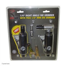 1/4  AIR DIE GRINDER SET: right angle  mini straight grinders   ATD air tools