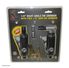 1/4” AIR DIE GRINDER SET: right angle & mini straight grinders – ATD air tools