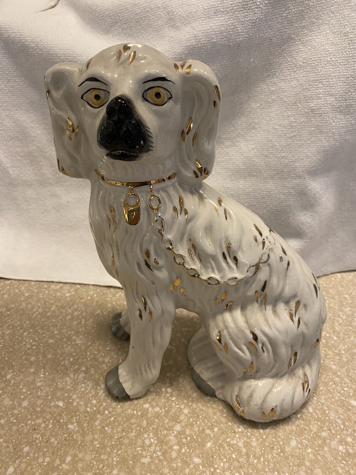 Vintage Staffordshire Style Dog Figurine Ceramic King Charles Spaniel