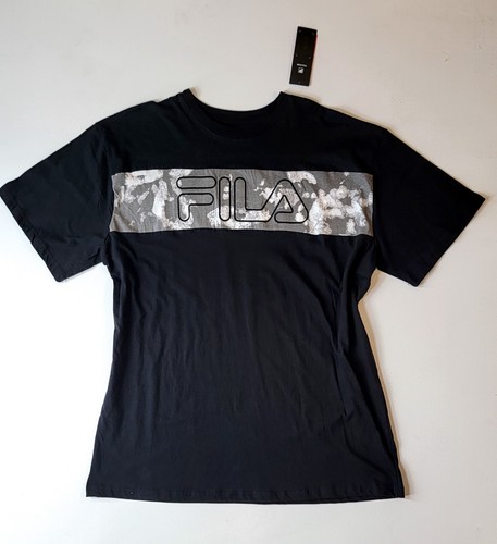 New With Tags FILA Graphic Black - Camo Men’s Sz 2XLT Cotton T Shirt Big & Tall - Picture 13 of 15
