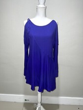 Free People Purple Clear Skies Cold Shoulder Asymmetric Dress Women Size XS